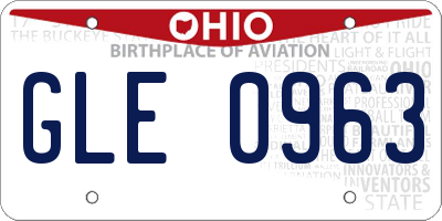 OH license plate GLE0963