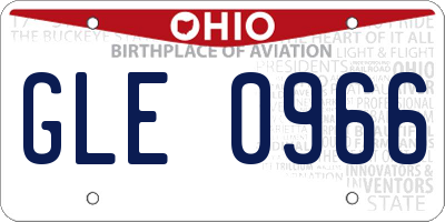 OH license plate GLE0966