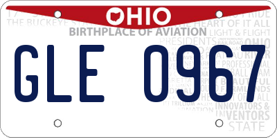 OH license plate GLE0967