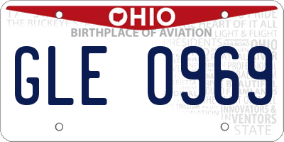 OH license plate GLE0969