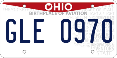 OH license plate GLE0970