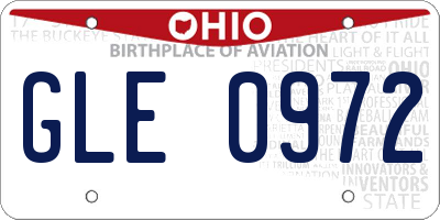 OH license plate GLE0972