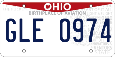 OH license plate GLE0974