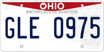 OH license plate GLE0975