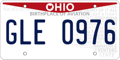 OH license plate GLE0976