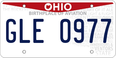 OH license plate GLE0977