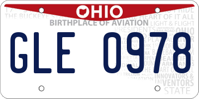 OH license plate GLE0978