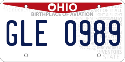 OH license plate GLE0989