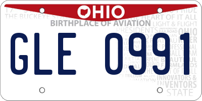 OH license plate GLE0991