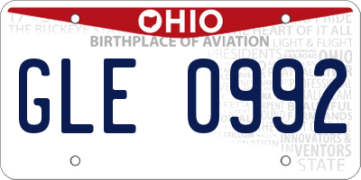 OH license plate GLE0992
