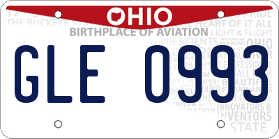 OH license plate GLE0993