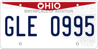 OH license plate GLE0995