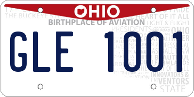 OH license plate GLE1001