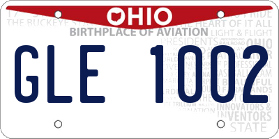 OH license plate GLE1002