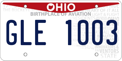 OH license plate GLE1003