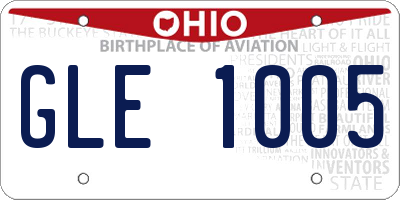 OH license plate GLE1005