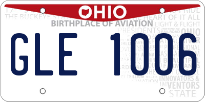 OH license plate GLE1006