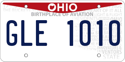 OH license plate GLE1010
