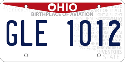 OH license plate GLE1012