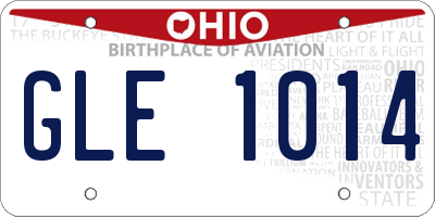 OH license plate GLE1014