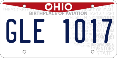 OH license plate GLE1017
