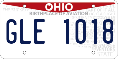 OH license plate GLE1018