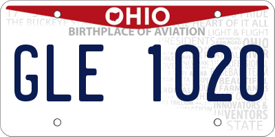 OH license plate GLE1020