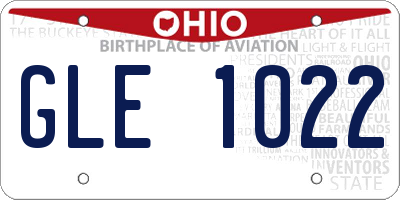 OH license plate GLE1022