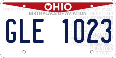 OH license plate GLE1023