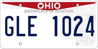 OH license plate GLE1024