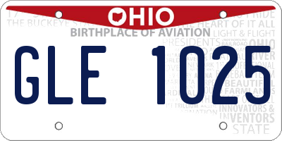 OH license plate GLE1025