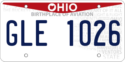 OH license plate GLE1026