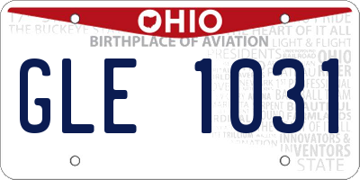 OH license plate GLE1031
