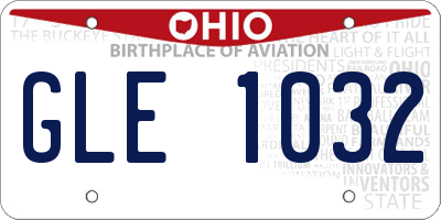 OH license plate GLE1032