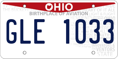 OH license plate GLE1033