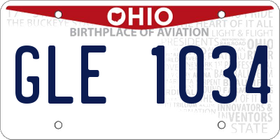 OH license plate GLE1034