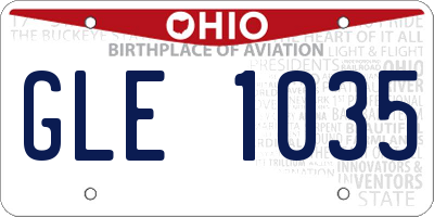 OH license plate GLE1035