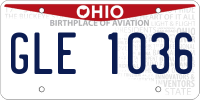 OH license plate GLE1036