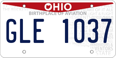 OH license plate GLE1037
