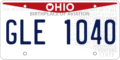 OH license plate GLE1040