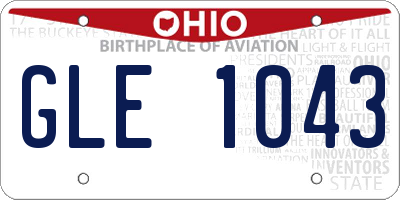 OH license plate GLE1043