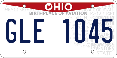 OH license plate GLE1045
