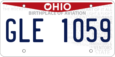OH license plate GLE1059