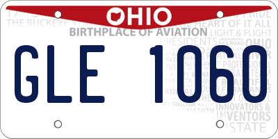 OH license plate GLE1060