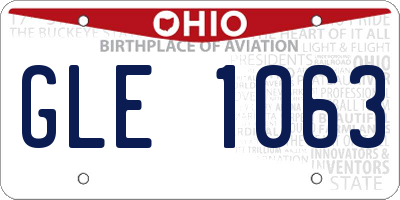 OH license plate GLE1063