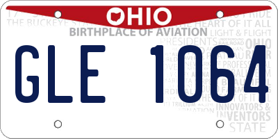 OH license plate GLE1064