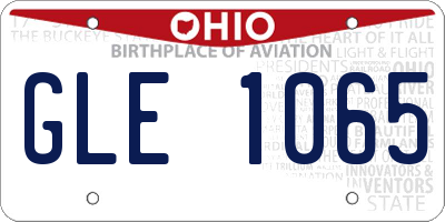 OH license plate GLE1065