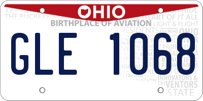 OH license plate GLE1068