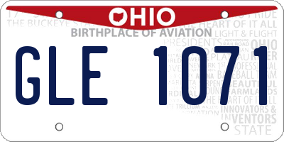OH license plate GLE1071