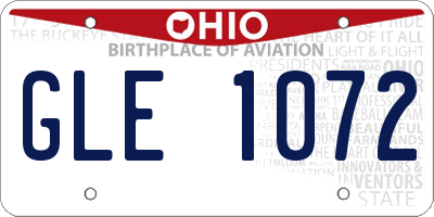 OH license plate GLE1072
